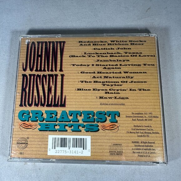Johnny Russell Greatest Hits CD Country Music Dominion Entertainment 1993 - Picture 2 of 3